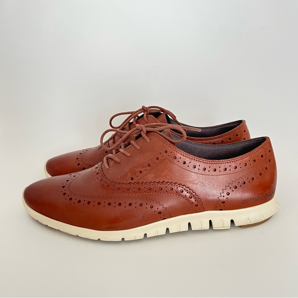 Cole Haan Brown Leather Wingtip Sneakers - Picture 3 of 6